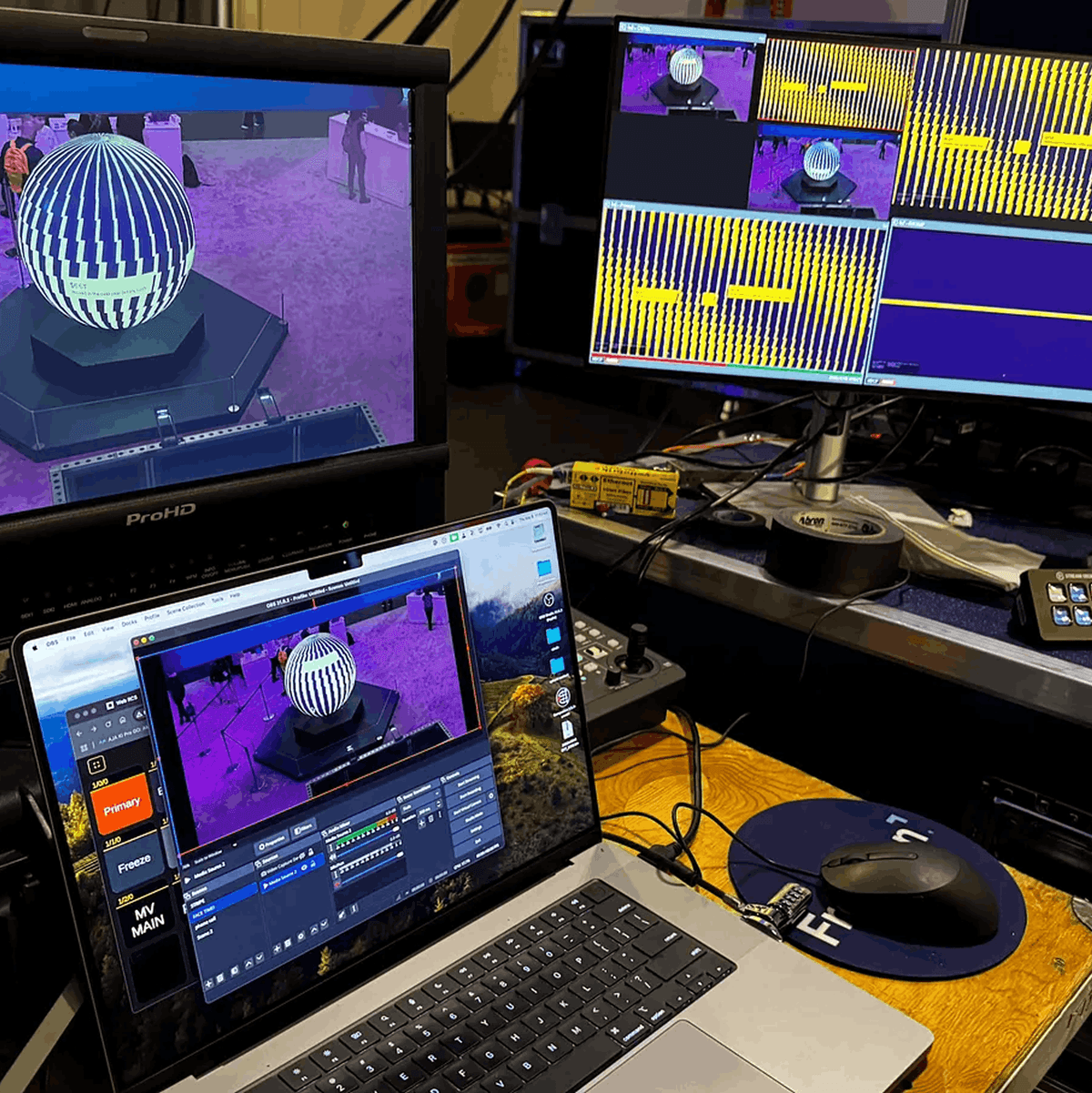 stripe sphere behind the scenes